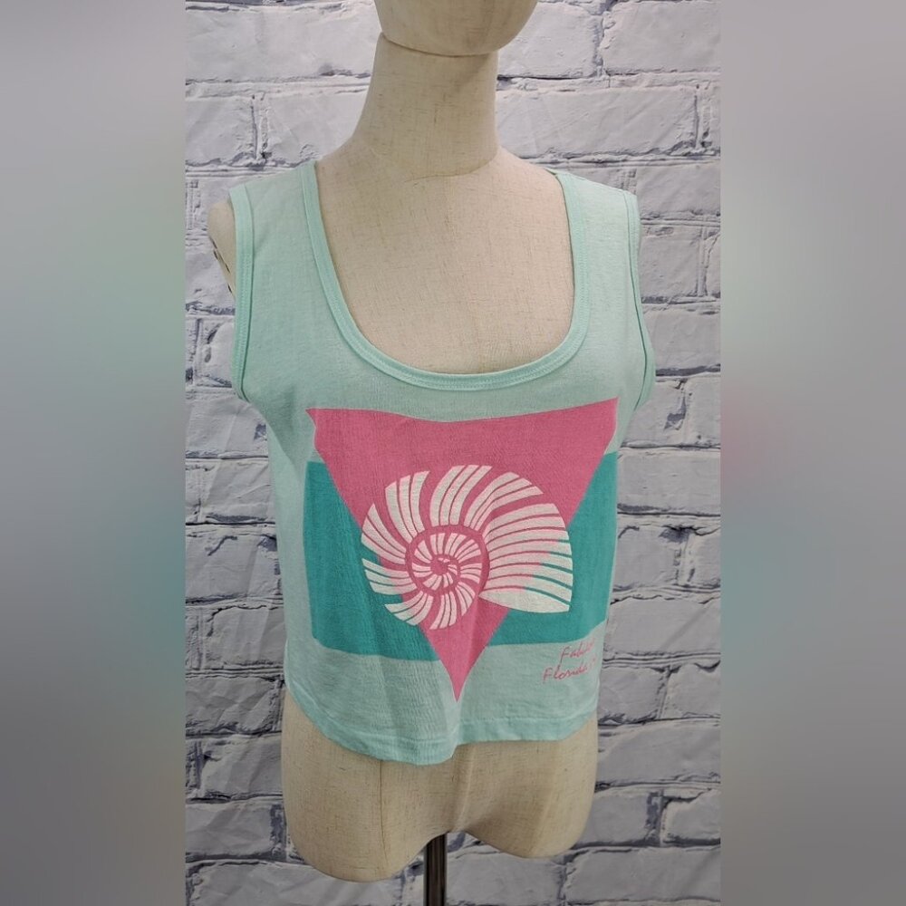 True Vintage 90s 80s Women's Tank Top Beachwear Florida Swim Wear Beach Large - Picture 7 of 12